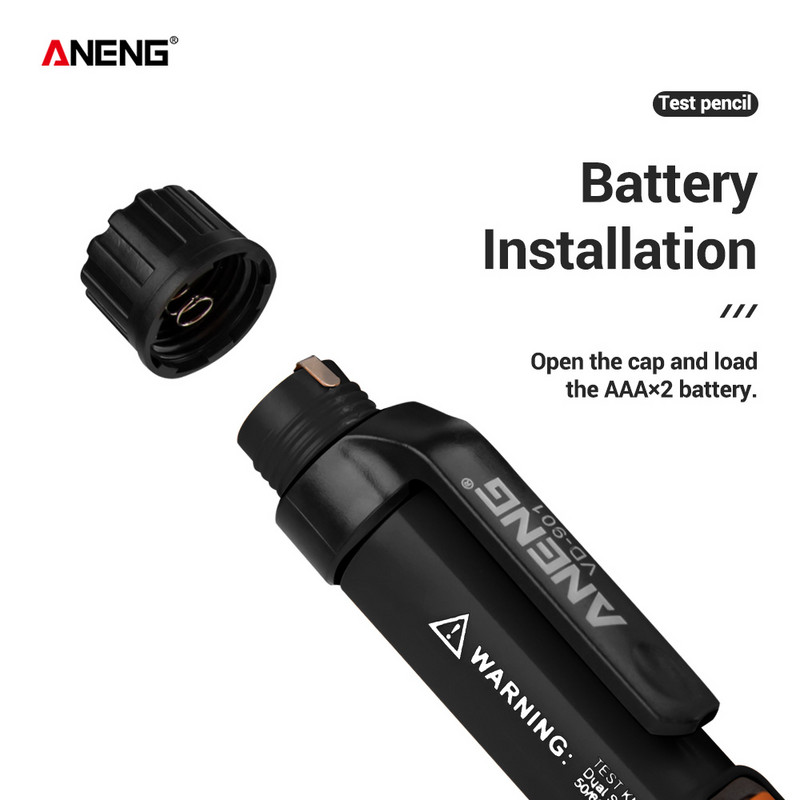 VD901 elektrinis tikrinimo rašiklis 12–1000 V kintamosios srovės voltmetras 100a kintamosios srovės įtampos detektorius, multimetras, išvesties testeris, grandinės pertraukiklio ieškiklis