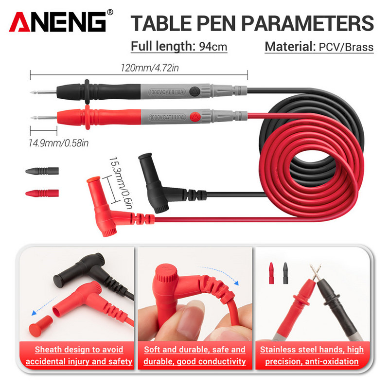 ANENG ST181 digitaalne klambrimõõtur alalis-/ vahelduvvoolu 4000 loendurit, multimeeter, ampermeeter, pinge tester, auto amprit Hz mahtuvus NCV oomi test