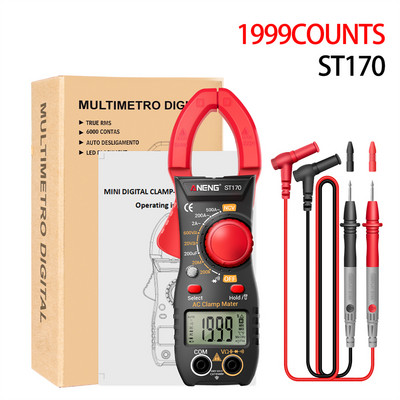 ANENG ST170 gnybtų matuoklis Skaitmeninis multimetras 1999 Skaičiuoja kintamosios srovės kintamosios srovės / nuolatinės srovės įtampos testeris Hz Talpa NCV omų testeris multimetras