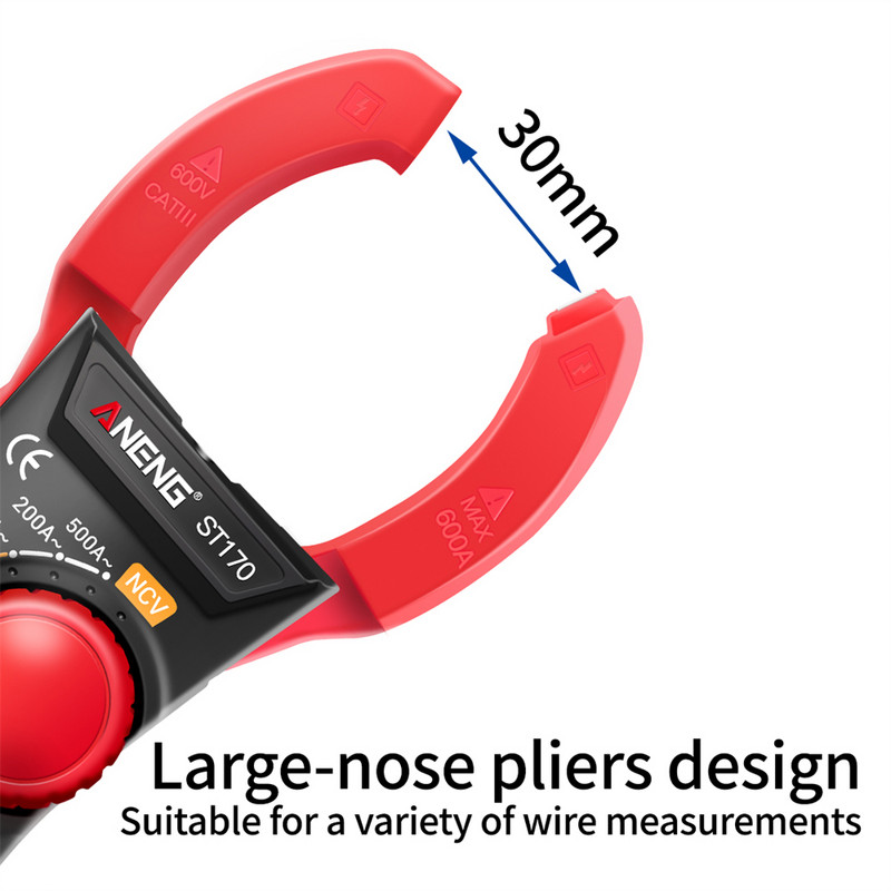 ANENG ST170 gnybtų matuoklis Skaitmeninis multimetras 1999 Skaičiuoja kintamosios srovės kintamosios srovės / nuolatinės srovės įtampos testeris Hz Talpa NCV omų testeris multimetras