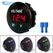 DC 5V 12V 24V 48V automobilių motociklo voltmetras, vandeniui atsparus LED skaitmeninis įtampos matuoklis, skirtas automobiliniam motociklui, keturračiui UTV sunkvežimiui