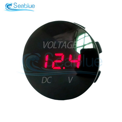 DC 5V 12V 24V 48V automobilių motociklo voltmetras, vandeniui atsparus LED skaitmeninis įtampos matuoklis, skirtas automobiliniam motociklui, keturračiui UTV sunkvežimiui