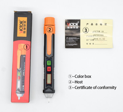 RuoShui 10 érintésmentes AC feszültség érzékelő mérő LCD kijelző NCV érzékenységi riasztás elektromos megszakító kereső ceruza teszter