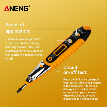 ANENG VD700 ψηφιακή οθόνη Electrical Test Pen Πολυλειτουργικός ελεγκτής LCD Οθόνη ανιχνευτής τάσης για Ηλεκτρολόγο