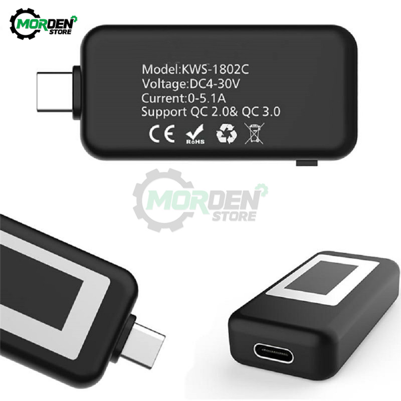 DC 4-30V Tester USB tip C Contor de tensiune curent Voltmetru de sincronizare Ampermetru Monitor digital Indicator de întrerupere a puterii Încărcător de bancă