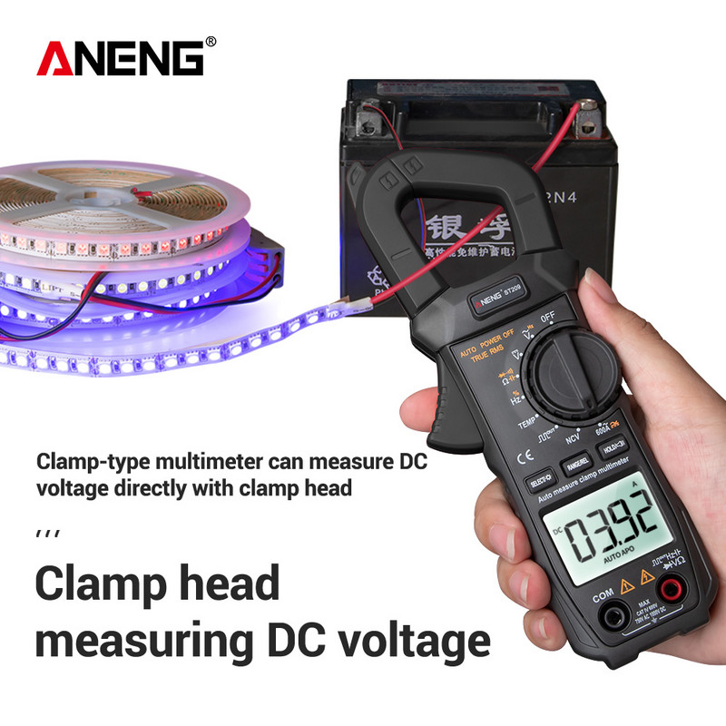 Multimetru digital ANENG ST209 Clemă metru 6000 de numărări True RMS Amperi DC/AC Tester cu clemă de curent Voltmetru 400 V Gamă automată