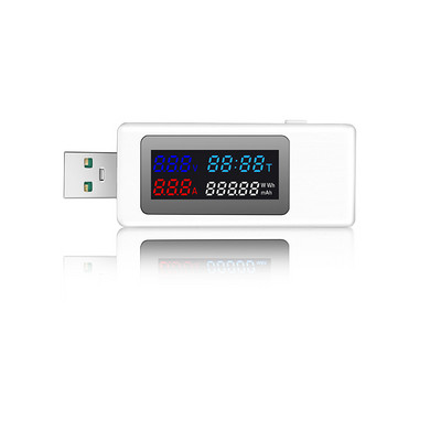 USB jaudas mērītāja testera krāsainais displejs 0-6,5A strāva 4-30V spriegums USB lādētājs testeris barošanas mērītājs mobilais akumulatora detektors
