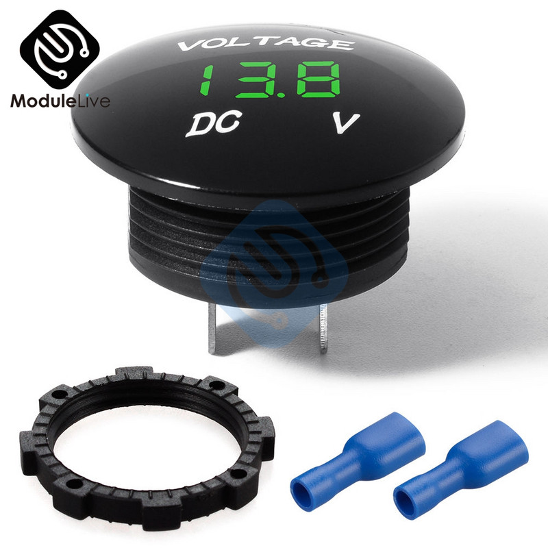 DC 5V-48V 12V 24V 36V auto mootorratas DC5V-48V digitaalne LED-paneel Pingemõõdik Tester Kuva Voltmeeter Veekindlad tööriistad