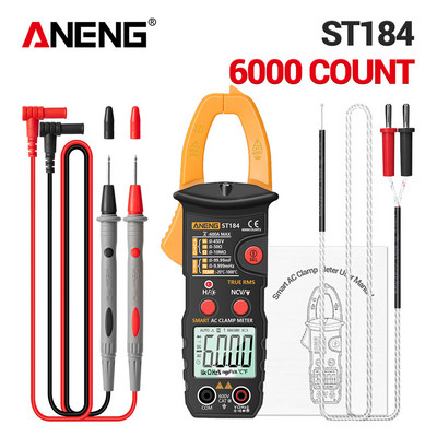 ST184 professzionális digitális multiméter 6000 számláló bilincsmérő True RMS AC/DC feszültségvizsgáló AC áram Hz kapacitás Ohm teszt