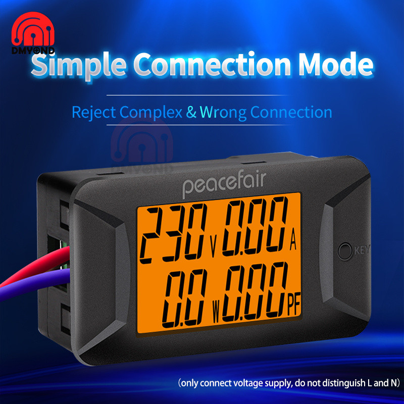 AC 40-400V 100A digitális multiméter feszültség áramerősségmérő elektromos műszer Teljesítménytényező mérő Wattmérő PZEM-028