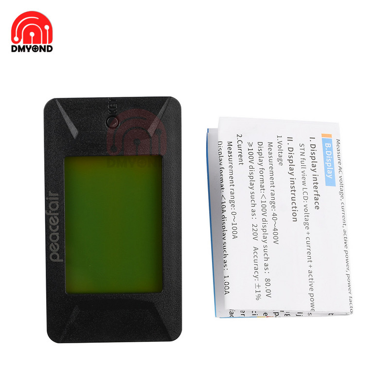 AC 40-400V 100A digitális multiméter feszültség áramerősségmérő elektromos műszer Teljesítménytényező mérő Wattmérő PZEM-028