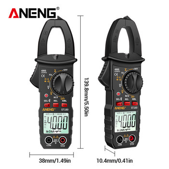 ANENG ST180 4000 Counts Digital Clamp Meter AC Current Multimeter Амперметър Voltage Tester Car Amp Hz Capacitance NCV Ohm Tool
