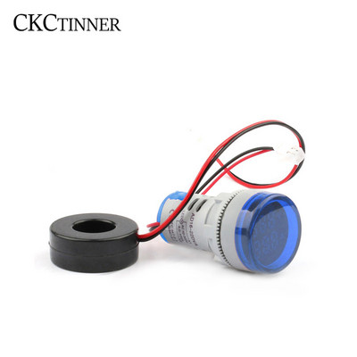 22 mm AD16-22DVA ümmargune LED kahe ekraaniga Volt Ampermeeter Voltmeeter 60-500 V Ampermeeter Digitaalne pingevoolu Ampermeetri näidik