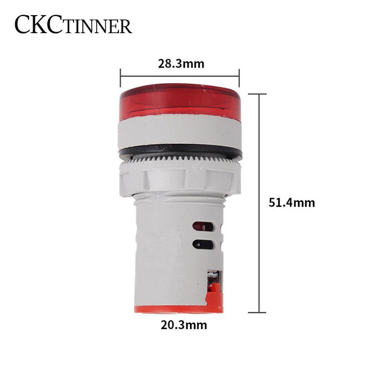 22 mm AD16-22DVA ümmargune LED kahe ekraaniga Volt Ampermeeter Voltmeeter 60-500 V Ampermeeter Digitaalne pingevoolu Ampermeetri näidik