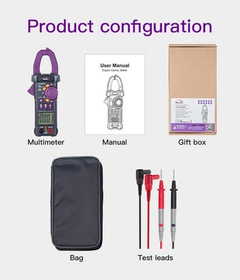 CM3108 6000 Counts Digital Clamp Meter Multimeter AC Current and AC/DC Voltage Tester Om Continuity Diode NCV Test Auto Ranging