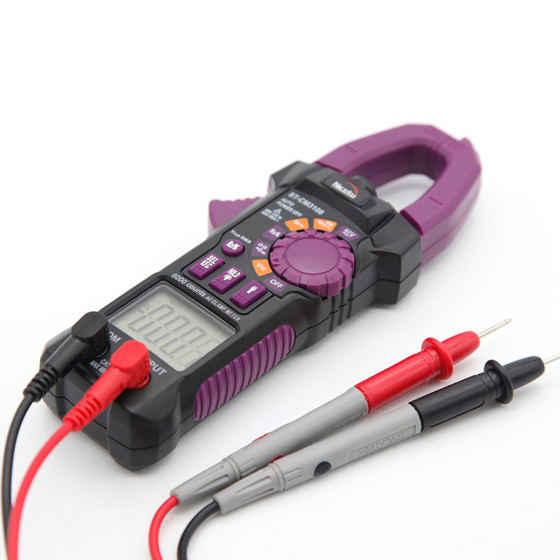 CM3108 6000 Skaitļi Digitālais skavas mērītājs Multimetrs Maiņstrāvas un maiņstrāvas/līdzstrāvas sprieguma testeris omu nepārtrauktības diode NCV pārbaude automātiskā diapazona noteikšana