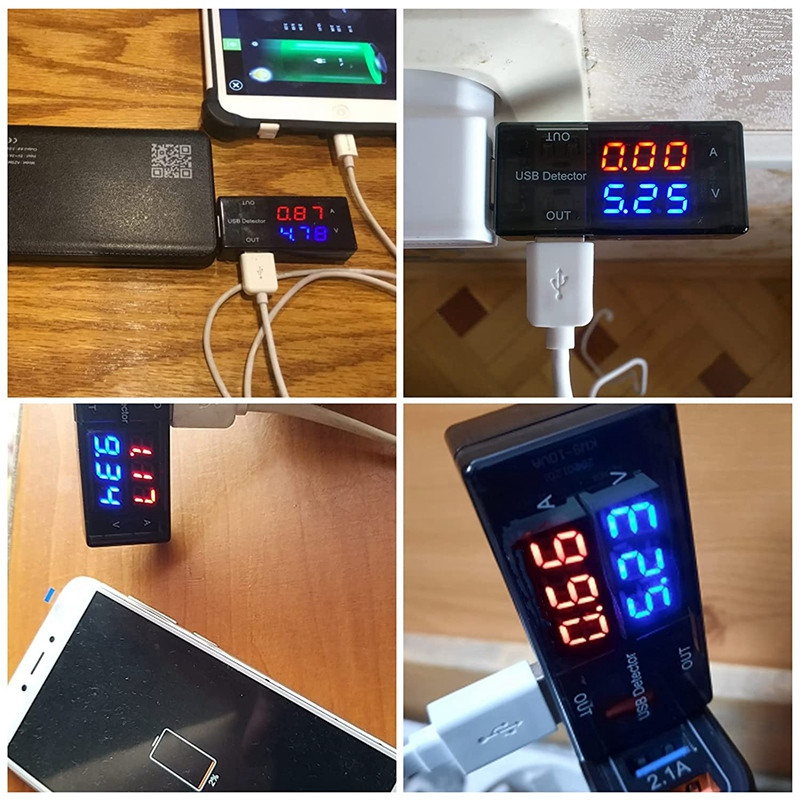 2PCS Dual USB strujni napon punjenja detektor voltmetar ampermetar punjač USB tester DC LED zaslon