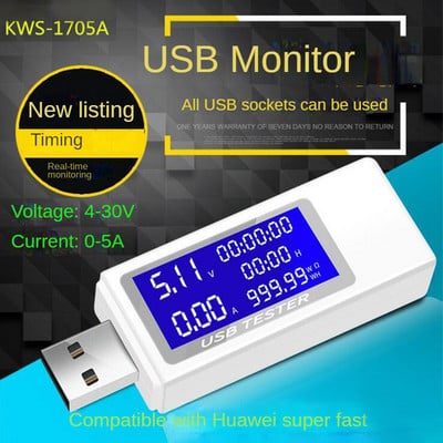 USB laadija tester pinge voolumõõtur voltmeeter ampermeeter aku mahutester mobiilne toitedetektor