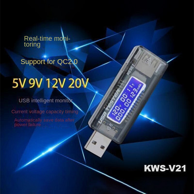 USB laadija tester pinge voolumõõtur voltmeeter ampermeeter aku mahutester mobiilne toitedetektor