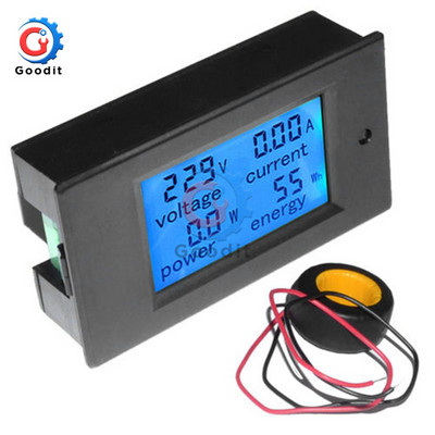 AC 80-260V 100A 50A 20A LCD digitális feszültségmérő Teljesítmény Energiajelző Voltmérő Ampermérő Wattmérő Áram Amper Volt teszter