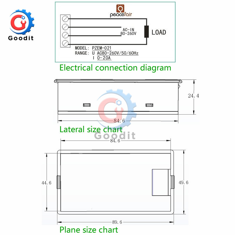 AC 80-260V 100A 50A 20A LCD digitális feszültségmérő Teljesítmény Energiajelző Voltmérő Ampermérő Wattmérő Áram Amper Volt teszter