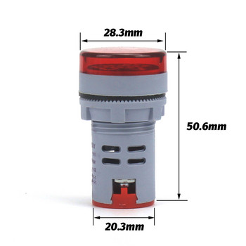 Βολτόμετρο Στρογγυλό 22mm AC 20-500V Δοκιμαστής Μετρητής Μόνιτορ Ενδεικτική λυχνία LED Ενδεικτική λυχνία φωτεινής ένδειξης Μίνι ψηφιακή τάση τάσης