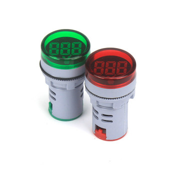 Βολτόμετρο Στρογγυλό 22mm AC 20-500V Δοκιμαστής Μετρητής Μόνιτορ Ενδεικτική λυχνία LED Ενδεικτική λυχνία φωτεινής ένδειξης Μίνι ψηφιακή τάση τάσης