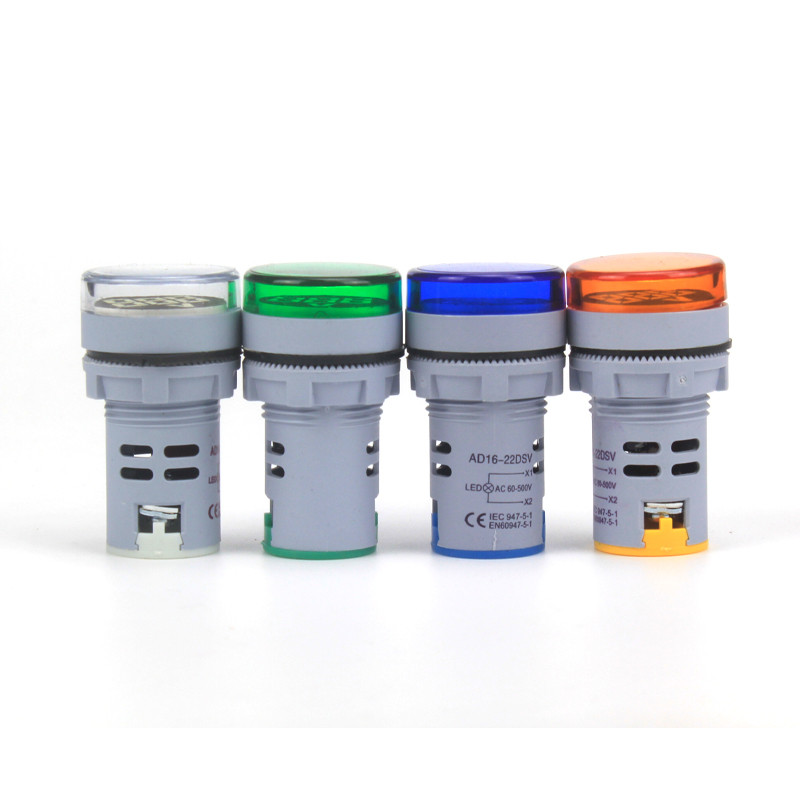 Волтметър Кръгъл 22mm AC 20-500V Тестер Измервател Монитор Захранване LED Индикатор Пилотна лампа Светлинен дисплей Мини цифров волт напрежение