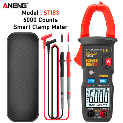 ANENG ST183 Digital Clamp Meter AC Current 6000 Counts True RMS Multimeter AC DC Voltage Tester Hz Capacitence NCV Ohm Tests