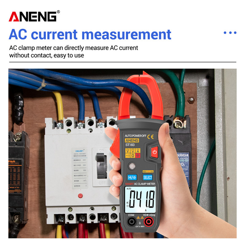 ANENG ST183 digitális bilincsmérő AC áram 6000 valós RMS multiméter AC DC feszültség teszter Hz kapacitás NCV ohm tesztek