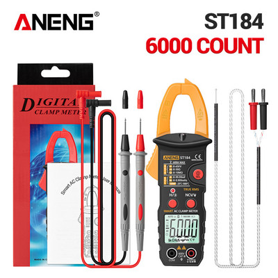 ANENG ST184 digitaalne professionaalne mõõtemultimeeter klambrimõõtur True RMS 6000 loendab testrid AC/DC pinge vahelduvvoolu oomi