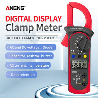 ANENG ST202 digitālais spailes multimetrs maiņstrāvas/līdzstrāvas skavas mērītājs digitālais voltmetrs ampērmetrs Lcr skavas mērītājs ar temperatūras mērīšanu