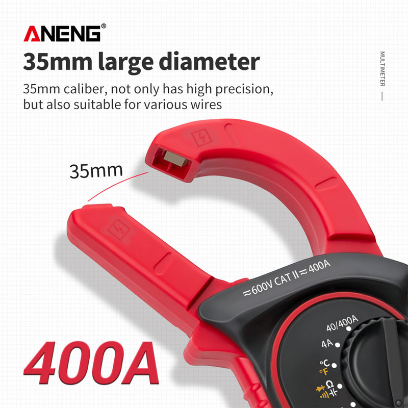 ANENG ST202 digitaalne klambriga multimeeter AC/DC klambrimõõtur Digitaalne voltmeeter Ampermeeter Lcr klambrimõõtur temperatuuri mõõtmisega