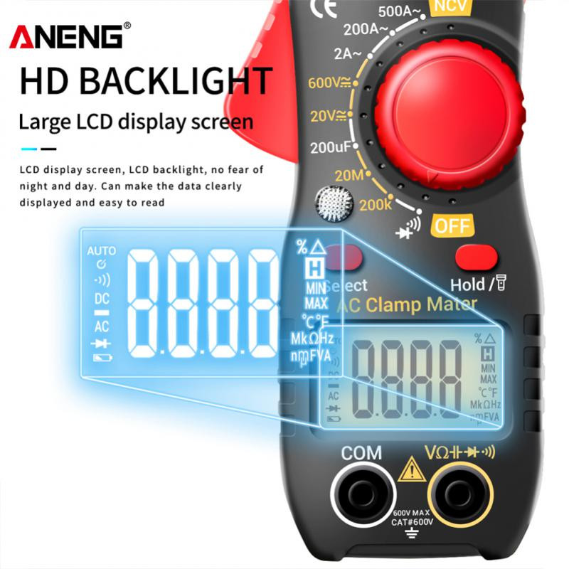 ANENG ST170 skaitmeninis gnybtų matuoklis 1999 DC/AC srovės multimetras Ampermetras įtampos testeris Diodo srovės talpos NCV omų bandymas