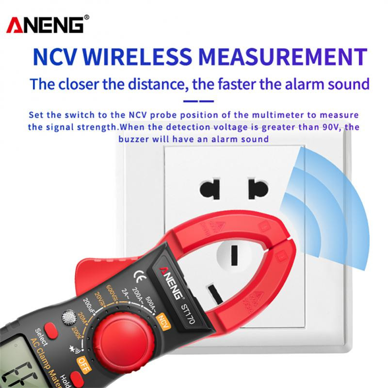 ANENG ST170 skaitmeninis gnybtų matuoklis 1999 DC/AC srovės multimetras Ampermetras įtampos testeris Diodo srovės talpos NCV omų bandymas