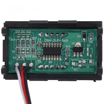 3 проводника 0,56 инча мини цифров волтметър DC100V панел ампер волт измервател на напрежение тестер LED дисплей