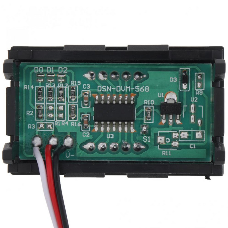 3 vadu 0,56 collu mini digitālais voltmetrs DC100V paneļa ampēra sprieguma mērītāja LED displejs