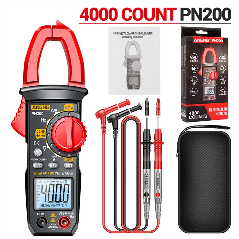 ANENG PN200 digitaalne klambrimõõtur DC/AC 600A voolutugevus 4000 loendit multimeeter Ampermeeter pinge tester auto Hz mahtuvus NCV oomi test