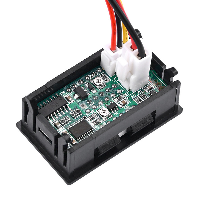 DC100V/200V 50A/100A skaitmeninis voltmetro ampermetras, 4 bitai 0,28 colio dviejų LED amperų įtampos srovės matuoklio detektorius su šuntais