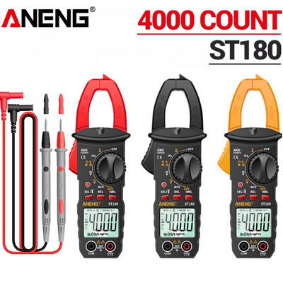 ANENG ST180 4000 Counts Digital Clamp Meter AC Current Multimeter Амперметър Voltage Tester Car Amp Hz Capacitance NCV Ohm Tool