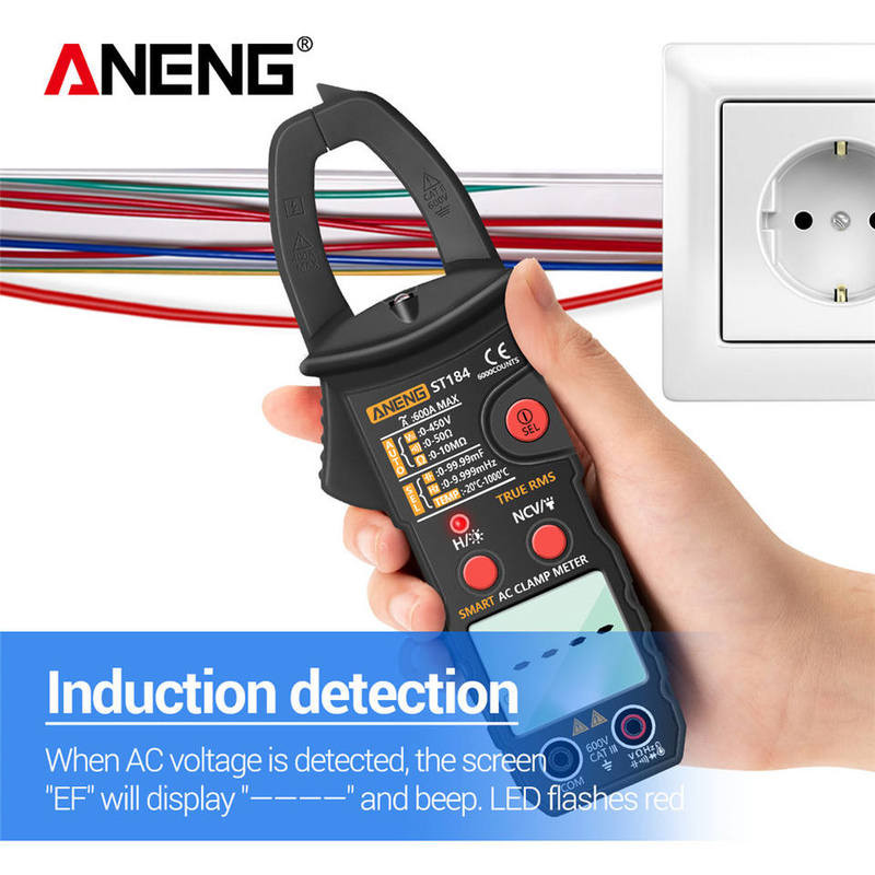 ANENG ST184 Multimetar sa stezaljkama Digitalni mjerač 6000 brojača Profesionalni True RMS AC/DC Napon Ispitivač struje Hz Kapacitet Ohm
