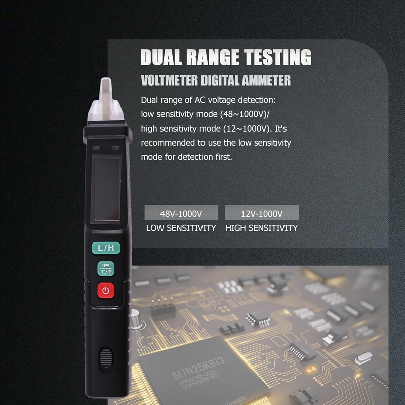 Επαγγελματικός ελεγκτής ψηφιακού πολυμέτρου Live/Wire Voltmeter Ampermeter Vu Meter Electronic Tools Ένδειξη τάσης