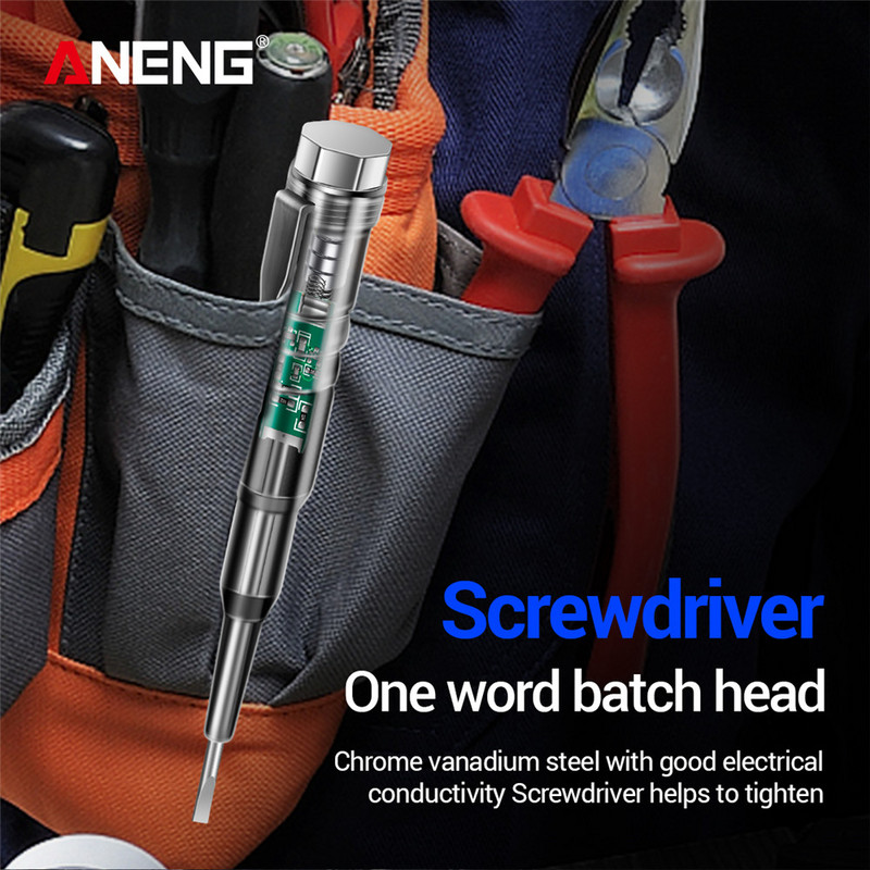 Električna ispitna olovka Odvijač 24-250 V Inteligentni detektor napona Tester strujnog kruga sa svjetlom indikatora Zvuk i svjetlo Alarmna olovka