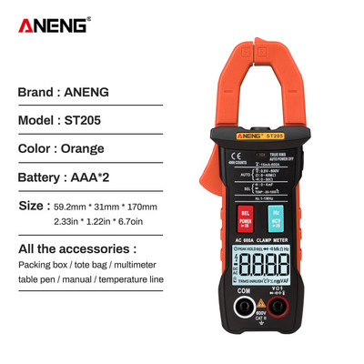 Mini digitaalne klambrimõõtur True RMS pinge takistuse mahtuvuse multimeetri temperatuuri automaatse ulatuse elektriarvesti tester