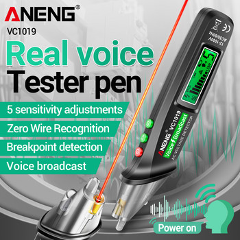 ANENG VC1019 Intelligent Voice Broadcast Tester Pen 12V 1000V Infrared Sensor Positioning Voltage Tester Electric Wire Detector