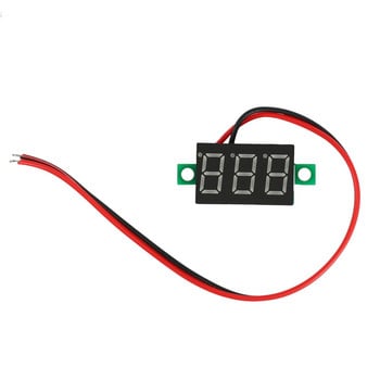 2Pcs 0.36 Inch Digital DC 3-30V Car Voltmeter Gauge Volt Volt LED Panel Meter 2 Wire Цвят: Синя светлина