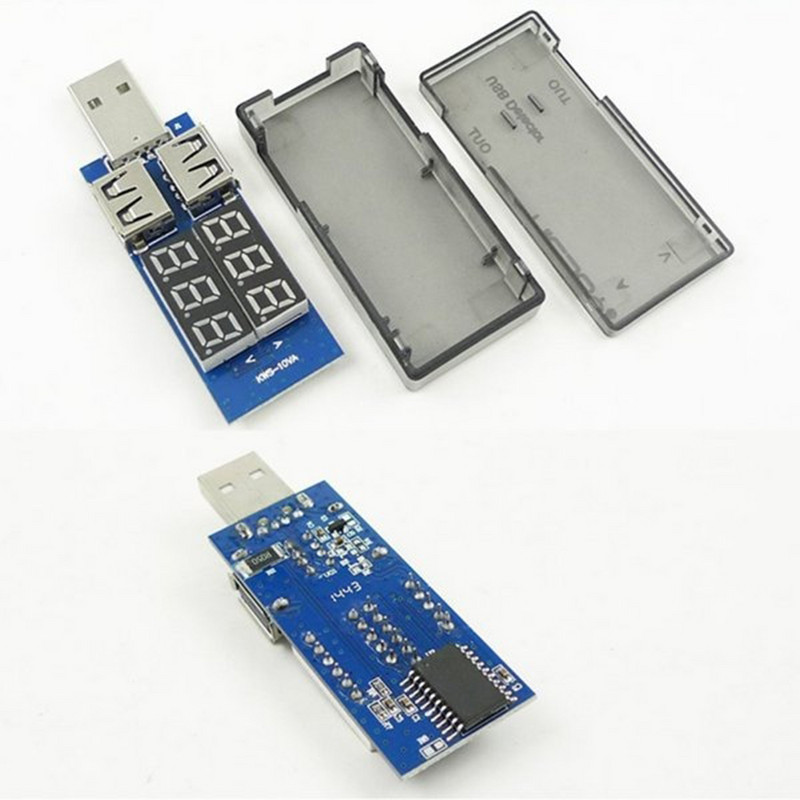 Θύρα USB Ανιχνευτής τάσης ρεύματος μετρητής κινητής τράπεζας βολτόμετρου Αμπερόμετρο δύο θηλυκών