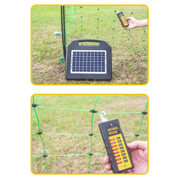 Цифров тестер за напрежение на оградата на фермата, преносим тестер за напрежение на електрическа ограда, метър, детектор за манометър за ограда, 7000/8000/12000V