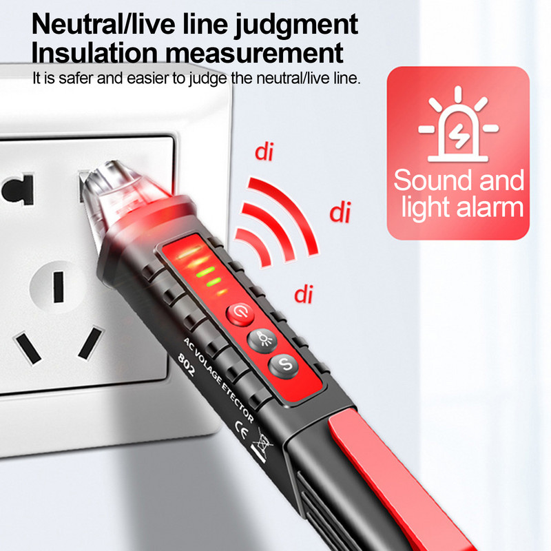 Έξυπνο μολύβι δοκιμής ηλεκτρικού αισθητήρα έξυπνου ανιχνευτή τάσης 12-1000V τάσης χωρίς επαφή