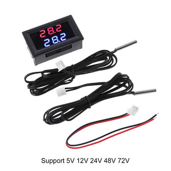 για Dc 5V-80V Precision Dual Display Digital Thermometer Monitor Panel Meter 2 N Dropship